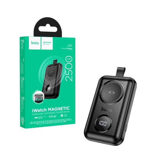Power Bank Magnético Hoco J137 para iWatch 2500mAh Preto